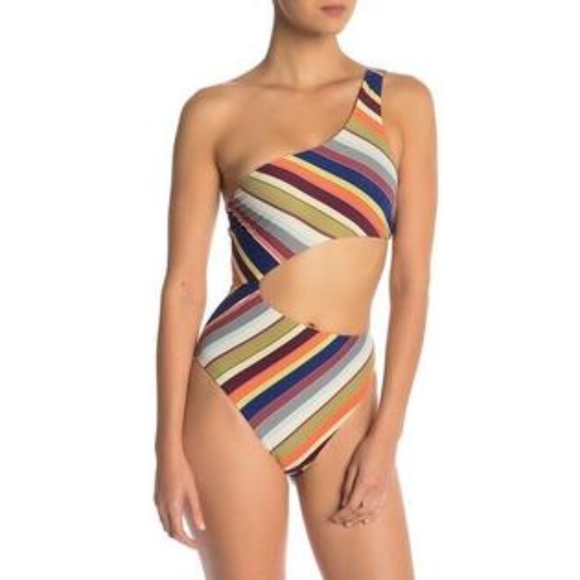 Bikini Lab Junior's Funky Town Cut-Out One Piece L - Picture 2 of 5